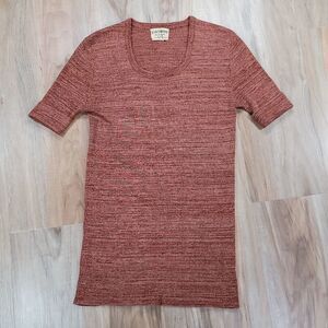 🔺️Kim Fashion Rust Brown Lightweight Cuffed Elbow Sleeve Sweater Small